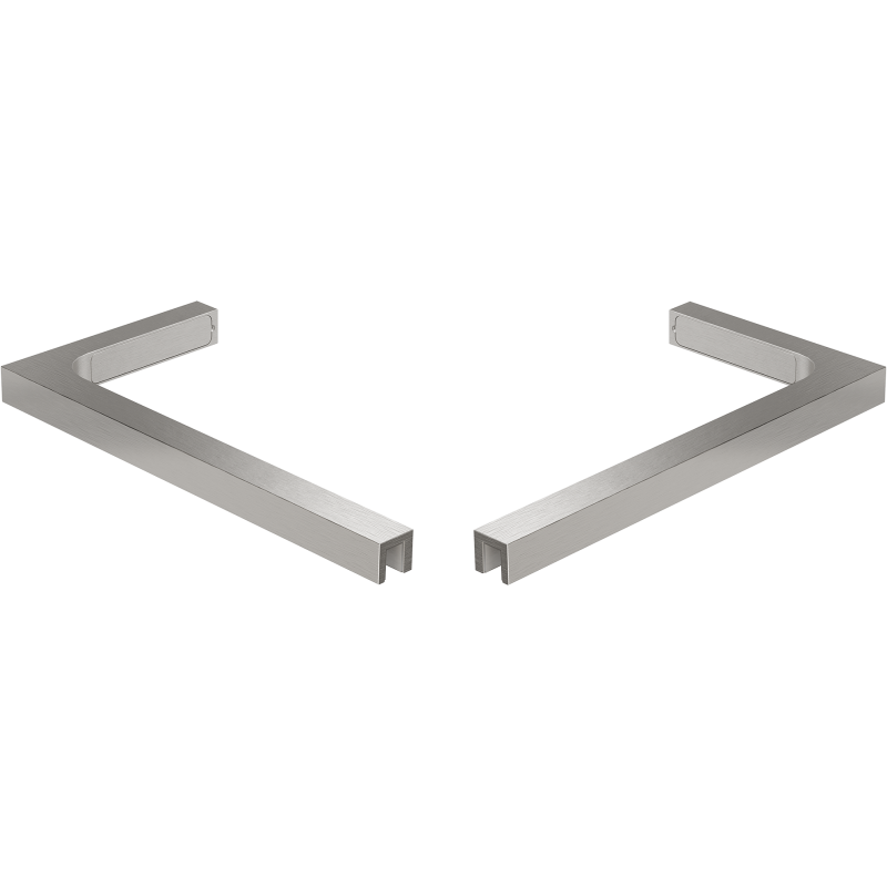 Mexen ensemble de supports d'angle en L pour parois de douche 10 mm, nickel brossé - 800-07-97
