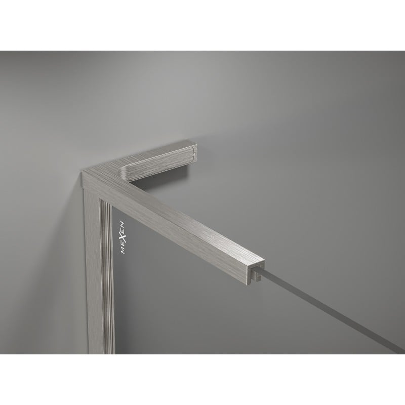 Mexen ensemble de supports d'angle en L pour parois de douche 10 mm, nickel brossé - 800-07-97