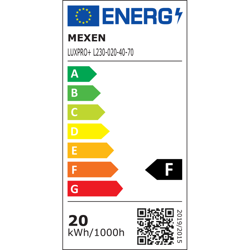 Mexen Luxpro projecteur LED, 20W, Neutre - 4000K, 1800 lm, noir - L230-020-40-70