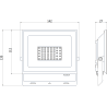 Mexen Luxpro+ projecteur LED, 30W, Froid - 6500K, 3300 lm, noir - L231-030-65-70