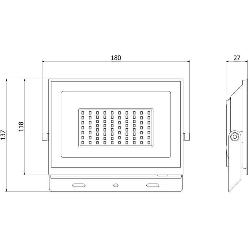 Mexen Luxpro+ projecteur LED, 50W, Froid - 6500K, 5500 lm, noir - L231-050-65-70