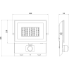 Mexen Luxpro projecteur LED avec capteur de mouvement, 50W, Neutre - 4000K, 4500 lm, noir - L235-050-40-70