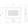Mexen Luxpro projecteur LED avec détecteur de mouvement, 100W, Neutre - 4000K, 9000 lm, noir - L235-100-40-70
