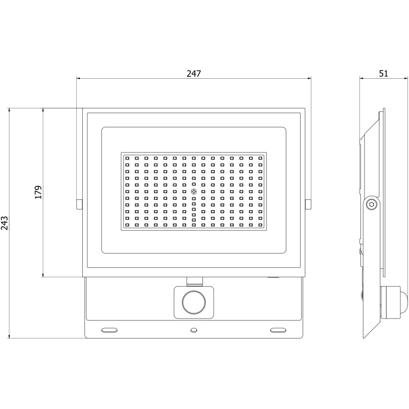 Mexen Luxpro projecteur LED avec détecteur de mouvement, 100W, Froid - 6500K, 9000 lm, noir - L235-100-65-70
