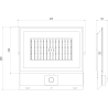 Mexen Luxpro projecteur LED avec détecteur de mouvement, 150W, Froid - 6500K, 13500 lm, noir - L235-150-65-70