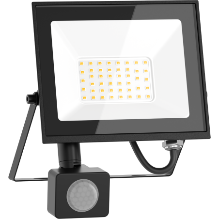 Mexen Luxpro+ projecteur LED avec détecteur de mouvement, 30W, Neutre - 4000K, 3300 lm, noir - L236-030-40-70