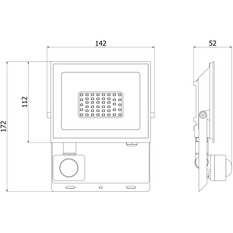 Mexen Luxpro+ projecteur LED avec détecteur de mouvement, 30W, Froid - 6500K, 3300 lm, blanc - L236-030-65-20