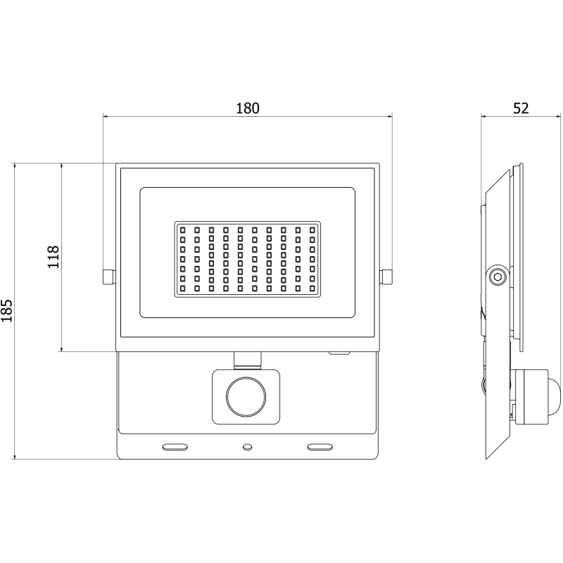 Mexen Luxpro+ projecteur LED avec détecteur de mouvement, 50W, Froid - 6500K, 5500 lm, blanc - L236-050-65-20