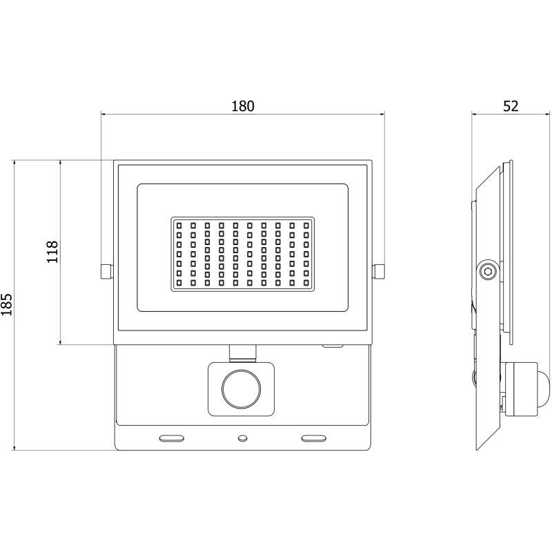 Mexen Luxpro+ projecteur LED avec capteur de mouvement, 50W, Froid - 6500K, 5500 lm, noir - L236-050-65-70