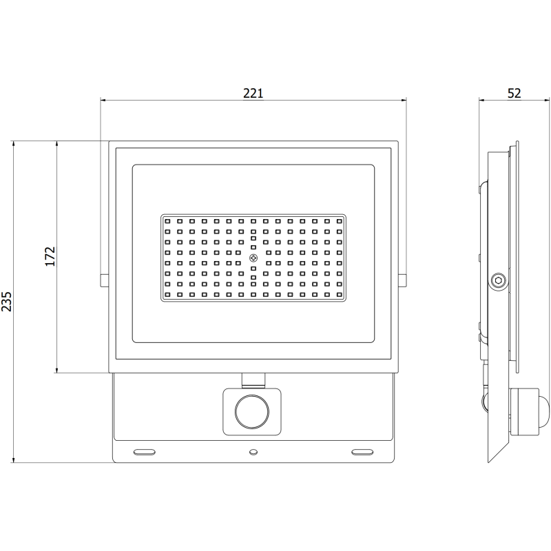Mexen Luxpro+ projecteur LED avec détecteur de mouvement, 70W, Neutre - 4000K, 7700 lm, noir - L236-070-40-70