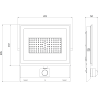 Mexen Luxpro+ projecteur LED avec détecteur de mouvement, 70W, Neutre - 4000K, 7700 lm, noir - L236-070-40-70