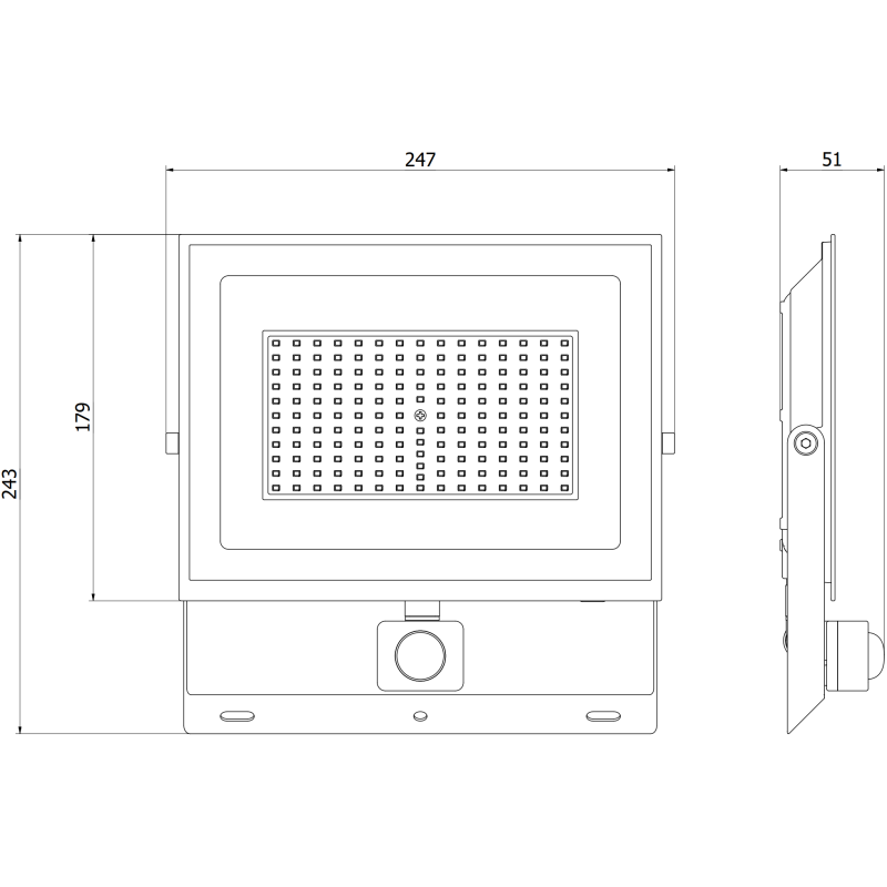 Mexen Luxpro+ projecteur LED avec détecteur de mouvement, 100W, Neutre - 4000K, 11000 lm, blanc - L236-100-40-20