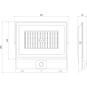 Mexen Luxpro+ projecteur LED avec détecteur de mouvement, 150W, Froid - 6500K, 16500 lm, noir - L236-150-65-70