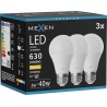 Mexen Nova 3x Ampoule LED E27, A60, 6W, Chaude - 3000K, 630 lm - L100-E27-0630-01x03