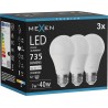 Mexen Nova 3x Ampoule LED E27, A60, 7W, Neutre - 4000K, 735 lm - L100-E27-0740-01x03