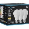 Mexen Nova 3x Ampoule LED E27, A60, 8W, Chaude - 3000K, 840 lm - L100-E27-0830-01x03