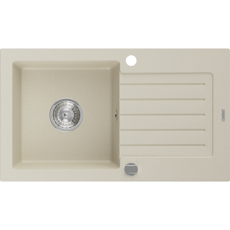 Mexen Pablo évier en granit à 1 cuve avec égouttoir 752 x 436 mm, Beige - 6510751010-69