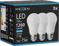 Mexen Nova 3x Ampoule LED E27, A60, 12W, Froid - 6500K, 1260 lm - L100-E27-1265-01x03