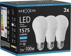 Mexen Nova 3x Ampoule LED E27, A60, 15W, Froide - 6500K, 1575 lm - L100-E27-1565-01x03