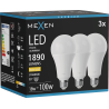 Mexen Nova 3x Ampoule LED E27, A70, 18W, Chaude - 3000K, 1890 lm - L100-E27-1830-01x03