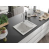 Mexen Enzo évier en granit 1 bac avec égouttoir 576 x 465 mm, blanc, siphon chromé - 6506571005-20