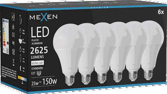 Mexen Nova 6x Ampoule LED E27, A95, 25W, Neutre - 4000K, 2625 lm - L100-E27-2540-01x06