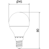 Mexen Nova 6x Ampoule LED E14, G45, 1W, Chaude - 3000K, 105 lm - L101-E14-0130-01x06