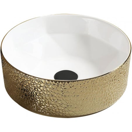 Mexen Clarisa lavabo à poser 41 x 41 cm, blanc/or - 22074153