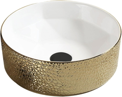 Mexen Clarisa lavabo de comptoir 41 x 41 cm, Blanc/Or - 22074153