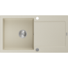 Mexen Leo évier en granit 1 bac avec égouttoir 900 x 500 mm, beige, siphon chromé - 6501901010-69