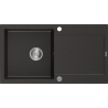 Mexen Leo évier en granit 1 bac avec égouttoir 900 x 500 mm, noir/or métallisé, siphon chromé - 6501901010-75