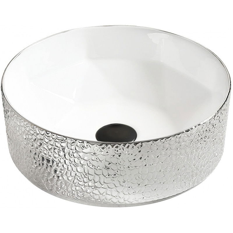 Mexen Clarisa lavabo de comptoir 41 x 41 cm, Blanc/Argent - 22074154