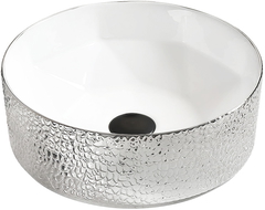 Mexen Clarisa lavabo de comptoir 41 x 41 cm, Blanc/Argent - 22074154