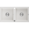 Mexen Mario évier en granit à 2 cuves 820 x 436 mm, Blanc - 6504822000-20