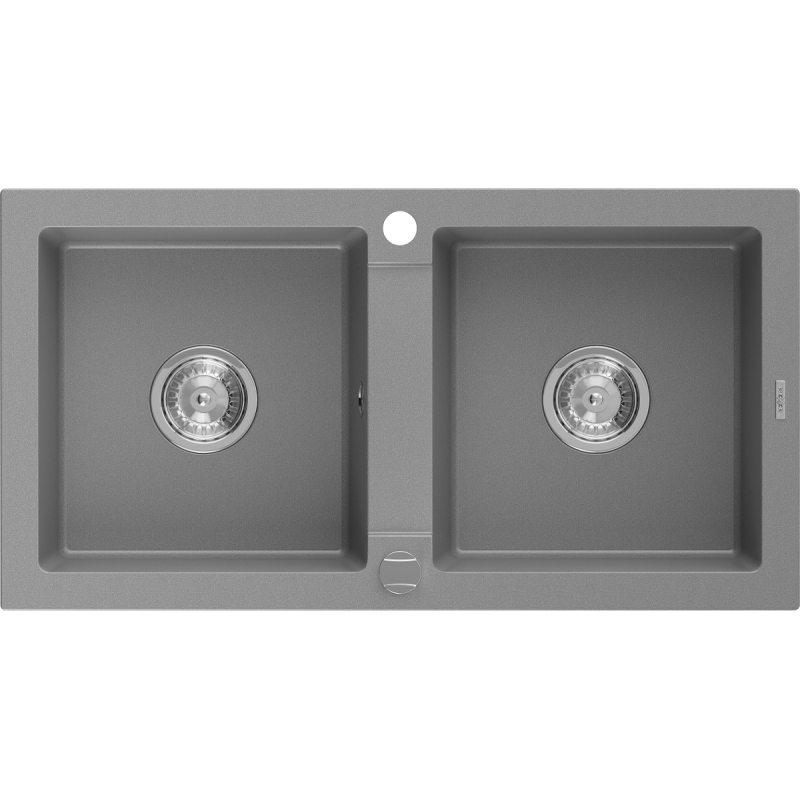 Mexen Mario évier en granit à 2 cuves 820 x 436 mm, Gris - 6504822000-71