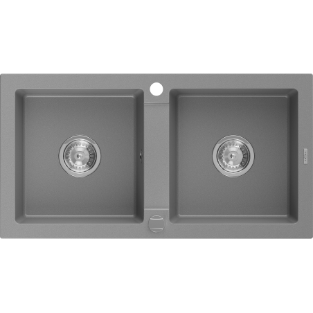 Mexen Mario évier en granit à 2 cuves 820 x 436 mm, Gris - 6504822000-71