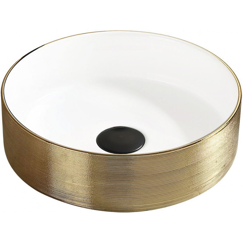 Mexen Clarisa lavabo de comptoir 36 x 36 cm, Blanc/Or - 22073655