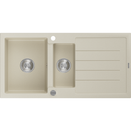 Mexen Andres évier en granit à 1,5 cuvette avec égouttoir 1000 x 500 mm, Beige - 6515101510-69
