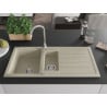 Mexen Andres évier en granit 1,5 bac avec égouttoir 1000 x 500 mm, beige, siphon chromé - 6515101510-69