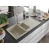 Mexen Andres évier en granit à 1,5 cuvette avec égouttoir 1000 x 500 mm, Beige - 6515101510-69