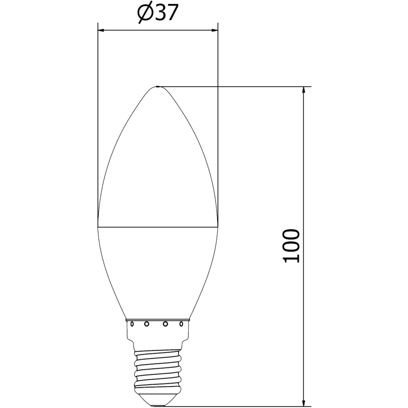 Mexen Nova 6x Ampoule LED E14, C37, 1W, Chaude - 3000K, 105 lm - L102-E14-0130-01x06