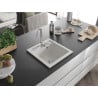 Mexen Vito évier de cuisine en granit 1 bac 520 x 490 mm, blanc, siphon chromé - 6503521000-20