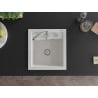 Mexen Vito évier de cuisine en granit 1 bac 520 x 490 mm, blanc, siphon chromé - 6503521000-20