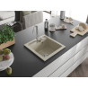 Mexen Vito évier en granit 1 bac 520 x 490 mm, beige, siphon chromé - 6503521000-69