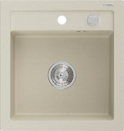 Mexen Vito évier en granit 1 bac 520 x 490 mm, beige, siphon chromé - 6503521000-69