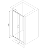 Porte de douche coulissante Mexen Apia 95 cm, rayures, chrome - 845-095-000-01-20