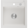 Mexen Vito évier en granit 1 bac 520 x 490 mm, blanc, siphon chromé - 6503521000-20