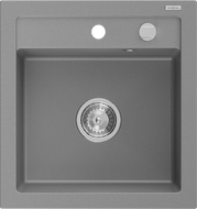 Mexen Vito évier en granit à 1 bac 520 x 490 mm, gris, siphon chromé - 6503521000-71