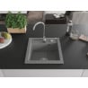 Mexen Vito évier en granit 1-bac 520 x 490 mm, gris, siphon chromé - 6503521000-71