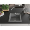 Mexen Vito évier en granit à 1 bac 520 x 490 mm, gris, siphon chromé - 6503521000-71